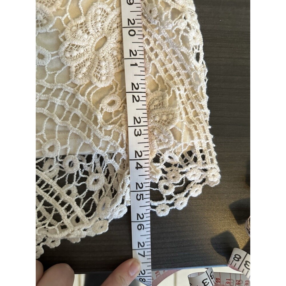 V Cristina Pink Ivory Ombre Crochet Top Small Vacation Boho Chic‎ Sweater Beach - Picture 9 of 9